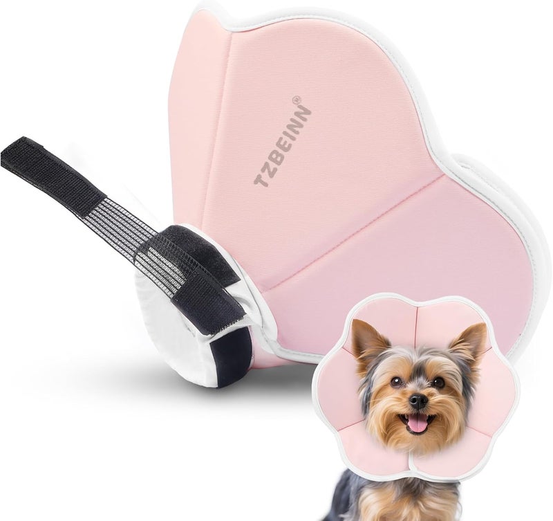TZBEINN Soft Dog Cone Collar Alternative for Small Dogs(Adult Yorkshire Adult Chihuahua), Adjustable Protective Dog Head Recovery Cone, Elizabethan Comfortable Neck Pillow Cone After Surgery Anti Licking - Image 1
